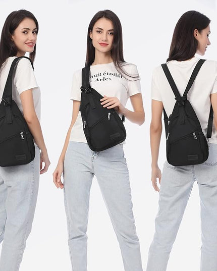LOVEVOOK Sling Bag for Women Casual Daypack Nylon Crossbody Sling Backpack Travel Shoulder Bag Hiking Daypack