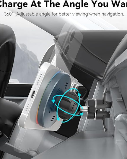 Lecork for Magsafe Car Mount Charger, 15W Air Vent Magnetic Wireles Car Mount Charger for iPhone 17 Pro Max Accessories, Car Phone Holder for iPhone 17 16 15 14 13, Zinc Alloy Case, Deep Grey