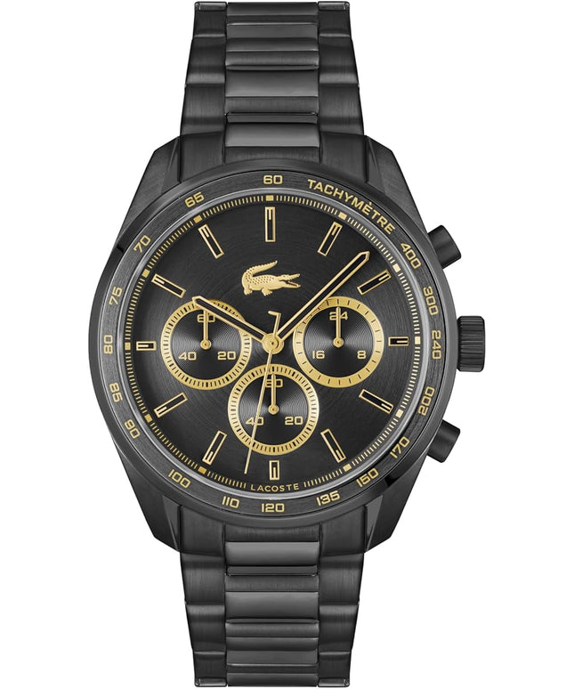 Lacoste Boston Men's Chronograph Watch - Classic Stainless Steel - Tachymeter - Water Resistant up to 5ATM/50 Meters - Modern Design for Him - 42mm