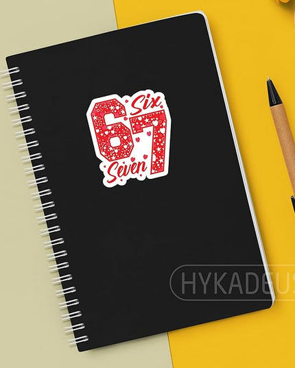 (3Pcs) 67 Six Seven Valentine Meme Stickers Valentine’s Day 67 Meme Sticker Vinyl Decals Waterproof for Laptop, Water Bottle, Tumbler, Scrapbooking, 3" x 2.7"
