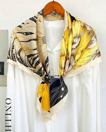 100% Mulberry Silk Scarf for Women Hair Lightweight Square Neckerchief Wrap For Head Scarves 21"