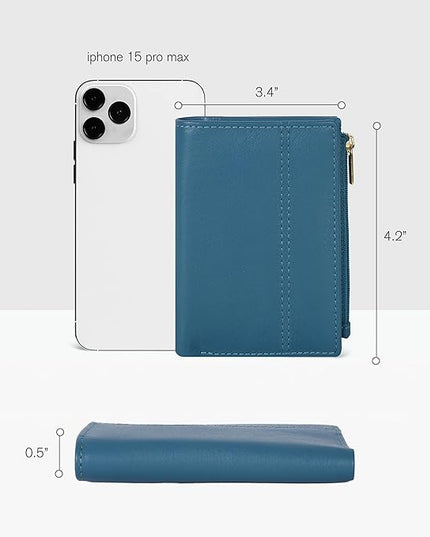 Oak Leathers Wallet For Women Full Grain Leather - Small RFID Coin Purse Credit Card & ID Holder for Ladies,Bifold Wallets for Teenager | Small, RFID, Coin Purse, for Ladies, for Teenager