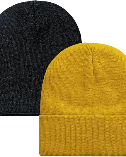 ZOORON 1&2 Pack Beanie for Men Women Slouchy Beanie Hats Winter Knit Caps Soft Ski Hat Unisex