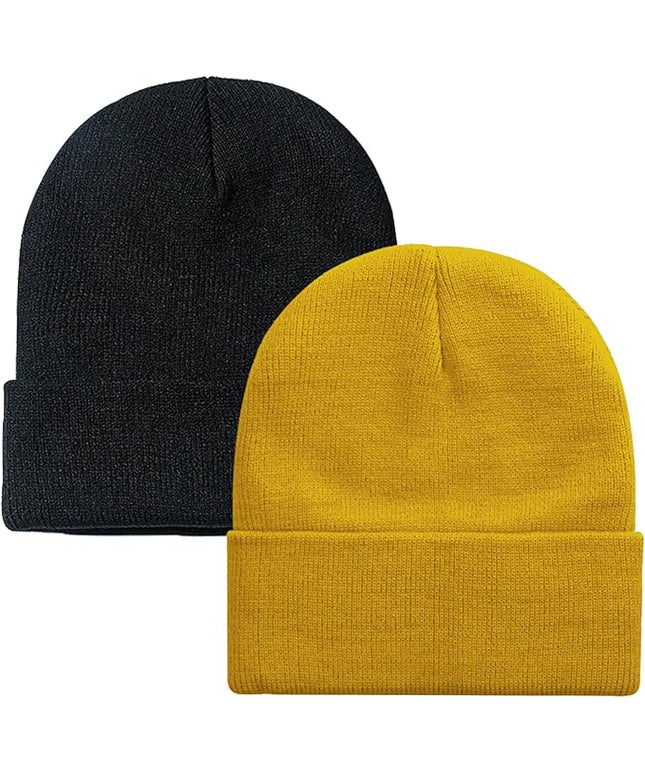 ZOORON 1&2 Pack Beanie for Men Women Slouchy Beanie Hats Winter Knit Caps Soft Ski Hat Unisex
