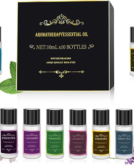 Car Air Freshener,Smart Car Air Freshener, Suitable For Car Diffusers And Home Use,Automatic On/Off,10 Scents,Car Diffusers Have 3 Adjustable Modes,Car Essential Oil Diffusers Have 10 Refill Bottles