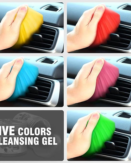 DNA Motoring 5 Pack Car Cleaning Gels Auto Detailing Tools Cleaning Putty Car Interior Cleaner, Car Jelly Cleaner, Keyboard Cleaner, Car Cleaning Supplies Car Gifts for Men Women, TOOLS-00150-N