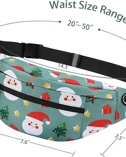MAXTOP Large Crossbody Fanny Pack with 4-Zipper Pockets,Gifts for Enjoy Sports Festival Workout Traveling Running Casual Hands-Free Wallets Waist Pack Phone Bag Carrying All Phones