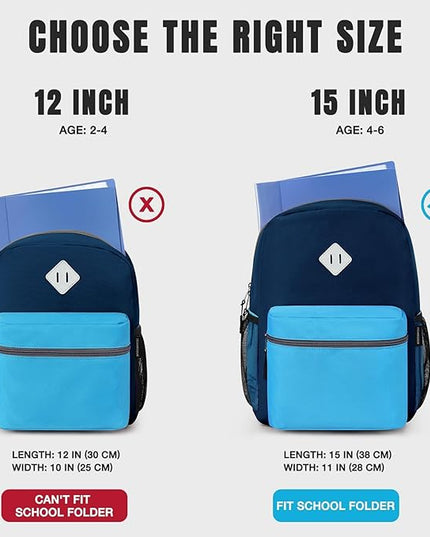 STEAMEDBUN Toddler Backpack Boy 2-4, Kids Backpack Boys, Preschool Daycare Travel Small- 12inch