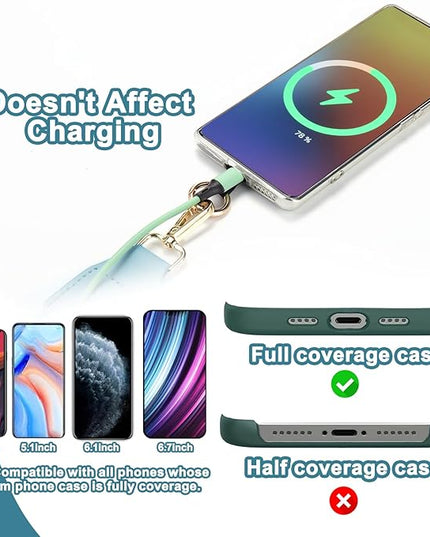 XANGNIER Clip and Go Strap for Phone with Wallet Crossbody, Phone Strap with Zippered Wallet, Adjustable Anti Theft Cellphone Lanyard for Women, Cellphone Chain Accessories,Multicolor 8