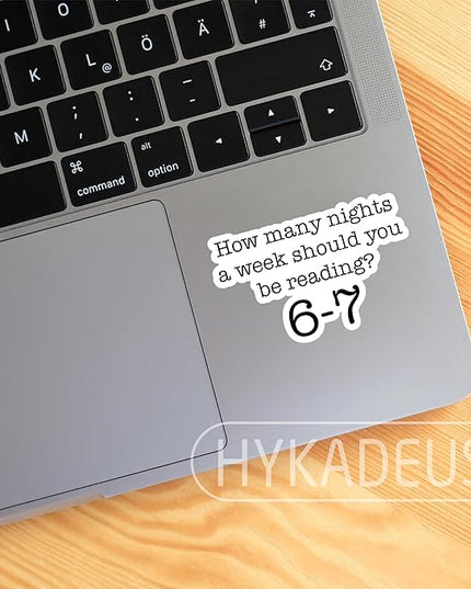 (3Pcs) How Many Nights a Week Should You Be Reading 6–7 Stickers Funny Reading Humor Teacher Classroom Meme Vinyl Decals for Laptop, Water Bottle, Planner, 3" x 1.8"