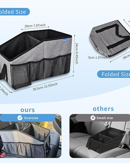 Smof Car Organizer- Car Seat Organizer for Front Seat Back Seat Between Seats, Foldable Car Storage Organizer for Kids Adults with Multi-Pockets-Car Organizers Backseat with Detachable Divider-Gray
