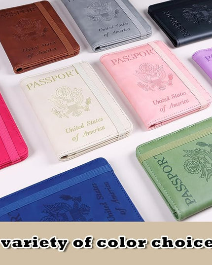 Melsbrinna Rfid Passport Holder for Travel women/Men, Cute Passport Wallet Rfid Blocking Card Slots, Rfid Passport Cover/CaseTravel Wallet, Passport Book Holder (1, Beige)