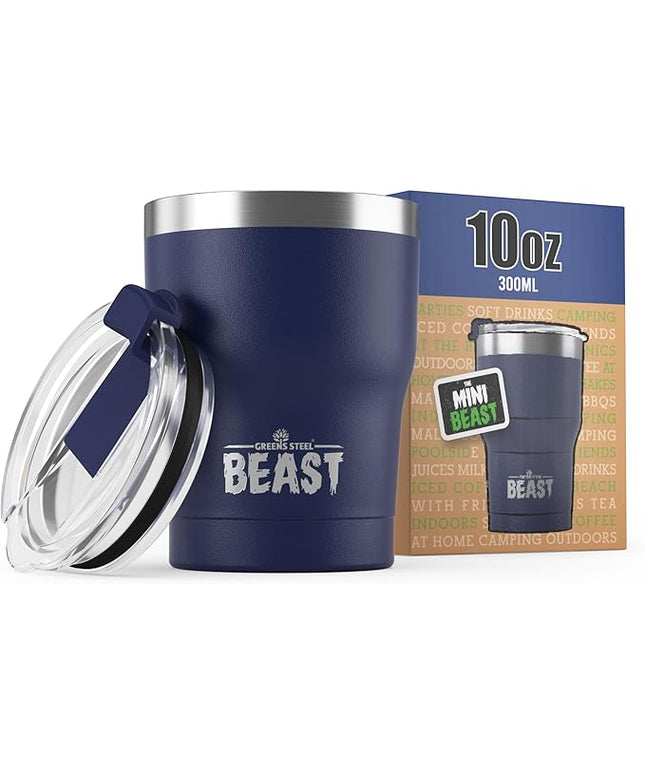Beast 10 oz Tumbler Stainless Steel Vacuum Insulated Coffee Ice Cup Double Wall Travel Flask (Royal Blue)