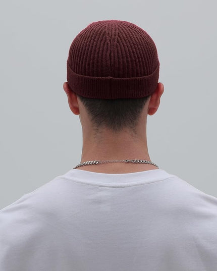 vidsel Thin Wool Fisherman Beanie for Men Women, Short Knit Cuff Trawler Watch Hats