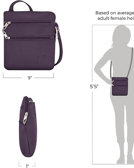 Travelon Anti-theft Classic Slim Double Zip Crossbody