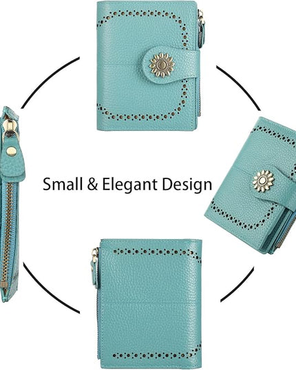 Lavemi Womens Leather Wallet Small Compact RFID Blocking Credit Card Case Purse with Zipper Pocket | Small, Compact, RFID Blocking, Zipper Pocket, Small, Compact