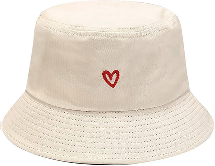 XYIYI Fashion Embroidery Bucket Hat Cotton Beach Fisherman Hats for Women Girls