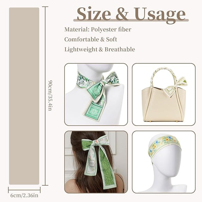 4 Pack Purse Scarf Handbags Skinny Twill Hair Scarves Narrow Neck Scarf Band Women Fashion Accessories Bag Charms