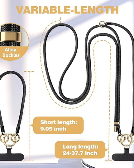 Adjustable Phone Lanyard,Universal Wrist Strap for Cellphone Case,Anti-Theft Women Braided Charm Lanyard for Travel