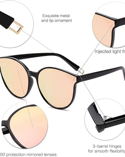 SOJOS Fashion Round Sunglasses for Women Men Oversized Vintage Shades SJ2057