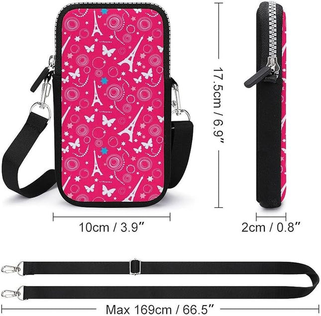 Unisex Small Crossbody Bags, Women Men Portable Adjustable Crossbody Phone Wallet Pouch