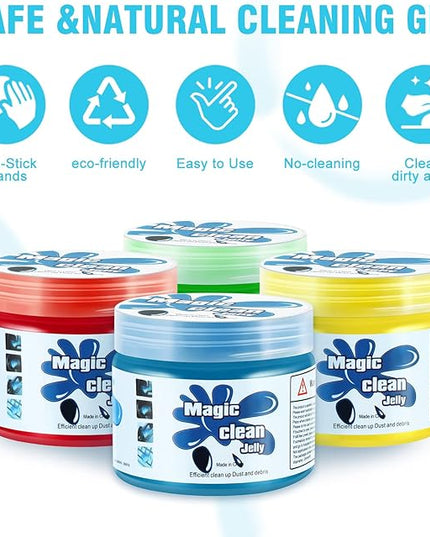 DNA MOTORING 4 Pack Car Cleaning Gels Auto Detailing Tools Cleaning Putty Car Interior Cleaner, Car Jelly Cleaner, Keyboard Cleaner, Car Cleaning Supplies,TOOLS-00150
