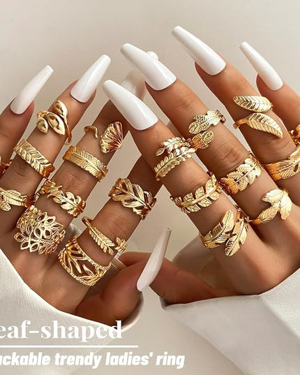 KISS WIFE Goldenen Silvery Black Kunckle Rings Set for Women, Dainty Simple Trendy Cute Stackable Finger Rings Pack, Perfect for Stacking Layering on Thumb and Knuckle, Mixed Size, Jewelry Gift