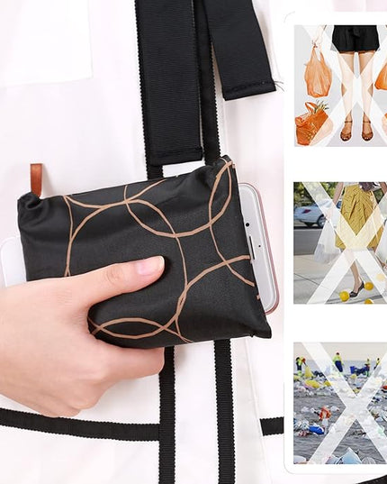 KINGMAS Reusable Grocery Bags, Eco-Friendly Folding Tote Shopping Bag fits in Pocket, Washable Waterproof Nylon Pouch Bags