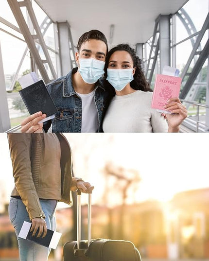 2 Pcs Passport holders，Ultra Slim passport wallet，PU Leather Passport Cover Case for Women and Men