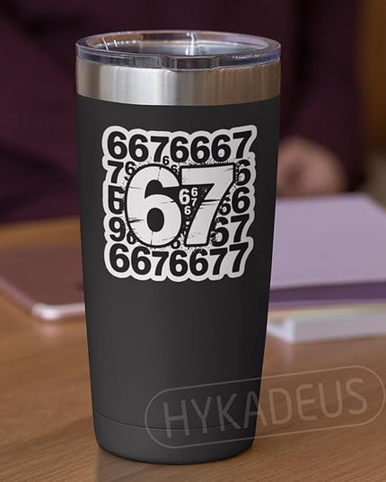 (3Pcs) Six Seven 67 Meme Stickers Funny Gen Alpha Slang 6 7 Numbers Vinyl Decals Waterproof for Water Bottle, Tumbler, Phone Case, Laptop, Scrapbooking, 3" x 3"