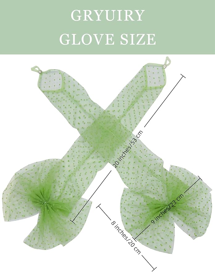 Long Fingerless Lace Gloves with Bow Polka Dot Wedding Bridal Mesh Sheer Gloves Long Opera Party Accessories