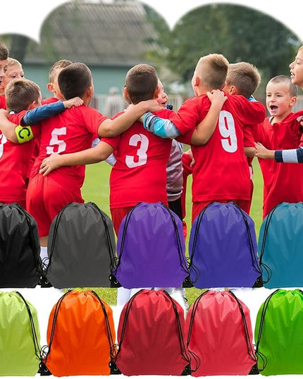 GoodtoU Drawstring Backpack Cinch Bags Drawstring Bags Bulk Nylon Draw String Sport Bag, 10 Colors, 10 colors, Sports