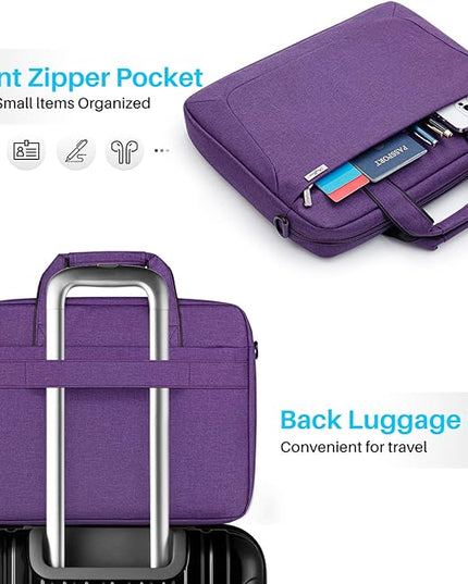 15.6 16 Inch Laptop Shoulder Bag for Men Women,Waterproof Computer Carrying Case Messenger Bag with Strap,Laptop Briefcase for 14-15-16 In MacBook/Chromebook/Notebook Hp Dell Acer Asus,Purple