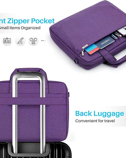 17 17.3 Inch Laptop Shoulder Bag for Men Women,Waterproof Computer Carrying Case Messenger Bag with Strap for 17-18" HP Dell,Laptop Briefcase for Office business Travel College School,Purple