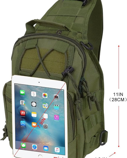 Qcute Tactical Backpack, Waterproof Military Cross-body Molle Sling Shoulder Backpack Chest Bag for Outdoor Every Day Carry