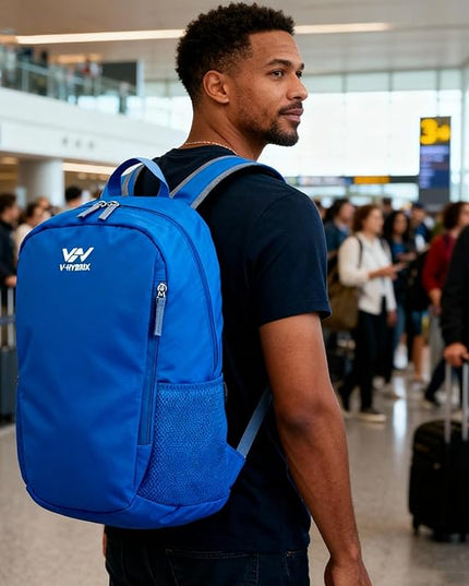 30L Commuter Backpack, Lightweight Laptop Camping Casual Daypacks, Waterproof Gym Travel School Bag Basic Backpack for Men Women-Blue