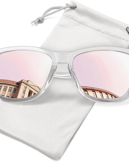 DANAMY Sunglasses Womens Polarized Sunglasses for Women Trendy Designer Mirrored UV400 Protection Sun Glasses