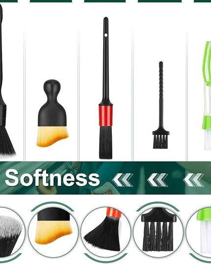 Car Interior Duster Detail Brushes, Soft Bristles Brush Car Accessories for Cleaning Dashboard Air Vent Crevice, Detailing Dusting Tool Kit for Auto Truck SUV RV