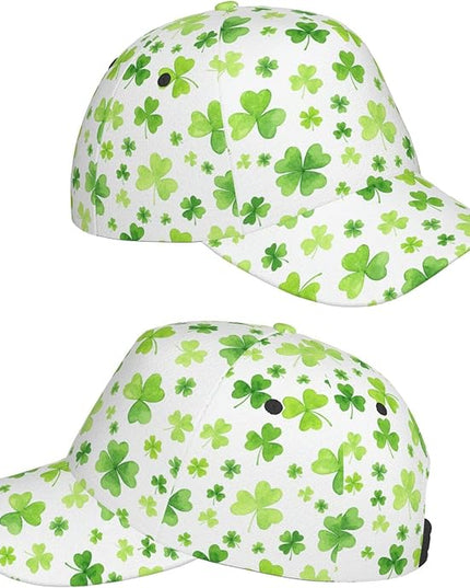 St. Patrick's Day Baseball Cap, Irish Green Clover Trucker Hat for Men Women, Fashion Adjustable Sun Visor Dad Hat