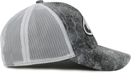 Mossy Oak Coastal Cloudbank Camo Trucker Hat – Mid Profile Structured Baseball Cap with Mesh Back, Adjustable Snapback, One Size