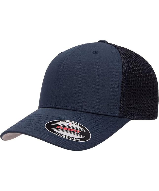 Flexfit 6511 Fitted Mid-Profile Stretchable Mesh Panels Trucker Cap | Bulk Pack Available