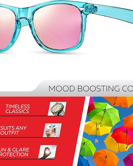 Retro Rewind Polarized Sunglasses for Men and Women - UV Protection Classic Sun Glasses