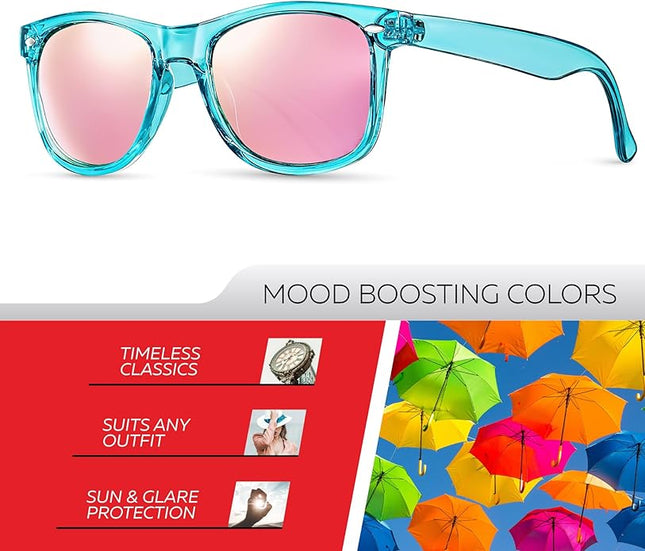 Retro Rewind Polarized Sunglasses for Men and Women - UV Protection Classic Sun Glasses