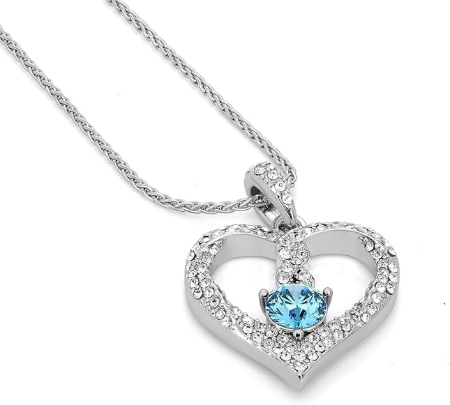 TRYNDI Birthstone Necklace for Women - Infinity 12 Months Birthstone Necklace, Christmas Gifts for Wife, Daughter, Girlfriend, Mom - Mother’s Day, Valentine’s, Anniversary, Birthday Gift for Her