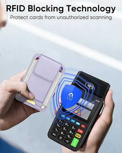 FINPAC MagSafe Wallet, Magnetic Card Wallet Holder for iPhone 17/16/15/14/13/12 Series, Safe RFID Blocking Slim Leather 6 Card Holder for Women Men