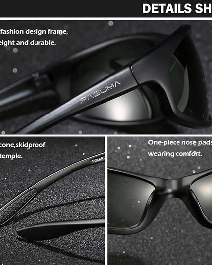 FAGUMA Polarized Sports Sunglasses For Men Cycling Driving Fishing UV400 Protection