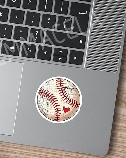 (3PCS) Baseball Stickers Baseball Heart Vinyl Decals Waterproof Sticker for Water Bottle Laptop Tumbler Scrapbook Helmet, Gifts for Baseball Lovers, Baseball Team Size 3" x 3"