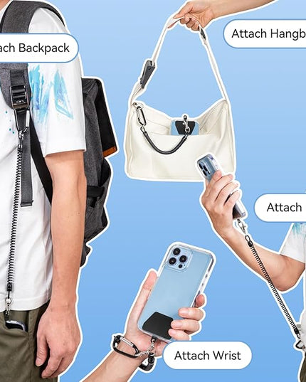 SHANSHUI Phone Lanyard, Cell Phone Lanyard Tether Pads Compatible with iPhone & All Smartphones in Full Cover Cases