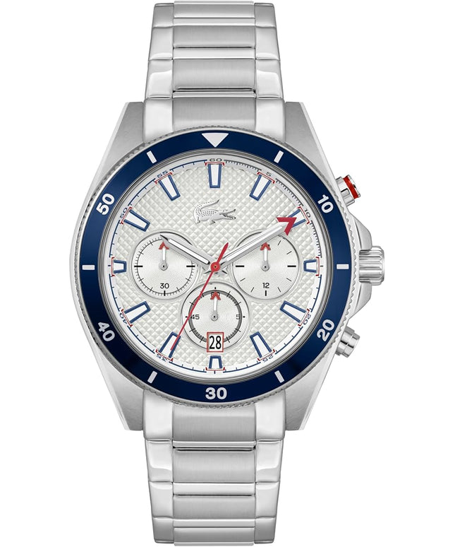 Lacoste Mainsail Men's Chronograph Watch - Stainless Steel - Water Resistant up to 5ATM/50 Meters - Contemporary, Sporty - Premium Fashion Timepiece - Gift for Him - 43mm