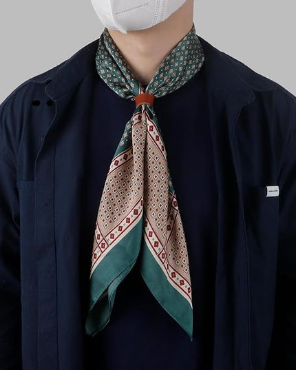 27.5 Inches Square Silk Feeling Neck Scarf for Men Necktie Silk Bandanas Pocket Square Cowboy Scarves
